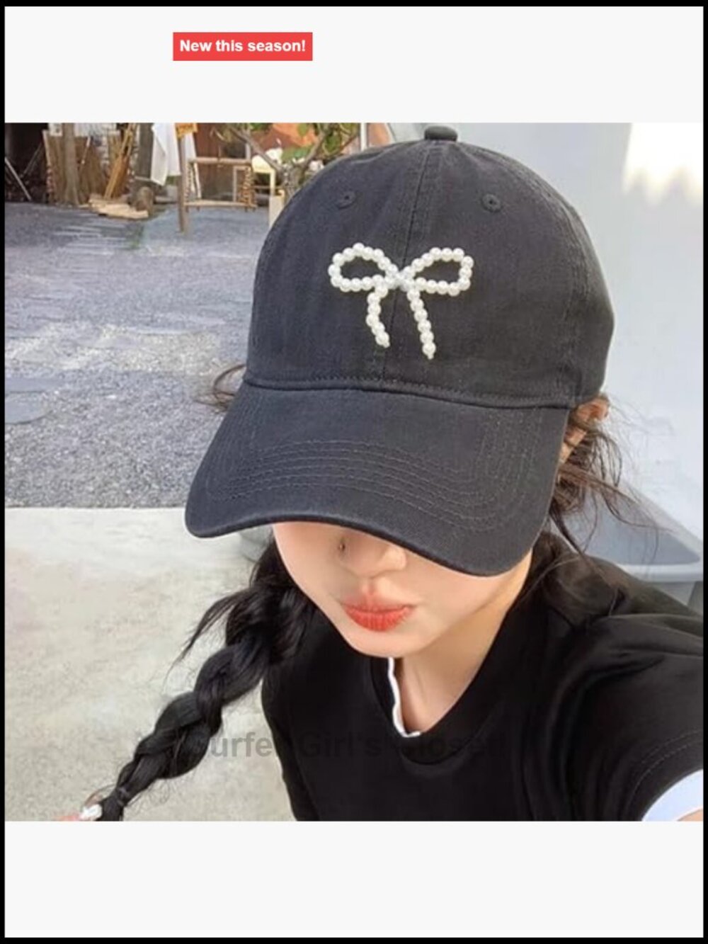 Coquette Bow Baseball Hat Ponytail Cap Distressed Trucker Hats For Women View 5